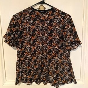 MADEWELL Floral Peplum Blouse